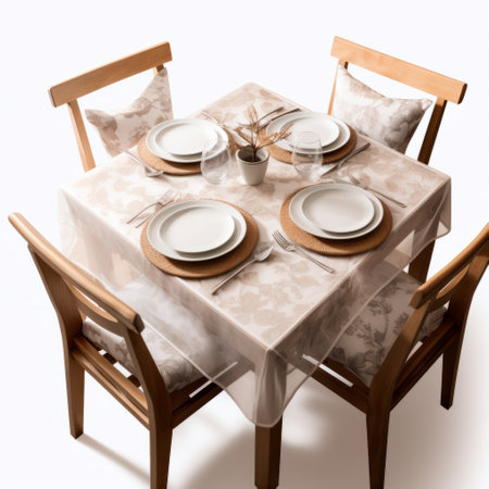 the dining table cushions are featured in this image with a white background, suitable for isolation. the hd quality showcases details clearly, making it perfect for various design projects. the transparent background option adds versatility to the usage of these cushions in different settings. ai generatedの素材