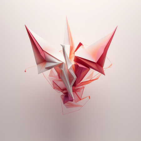 abstract origami piece with a cinematic vibe and intricate details, akin to unsplash and national geographic styles, portrayed in ultra-high definition (16k) against a white backdrop. employing ai technology to elevate the visual allure is highly recommended. ai generatedの素材