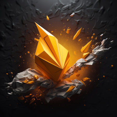 abstract origami piece with a cinematic feel and intricate detailing, reminiscent of unsplash and national geographic styles. high-definition (16k) image against a white background. incorporate a.i. technology for an enhanced aesthetic appeal. ai generatedの素材