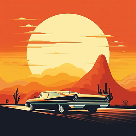 the retro poster showcases a modern-retro aesthetic with a minimalistic design. the vintage-inspired artwork seamlessly merges with contemporary elements, creating a unique and eye-catching composition. ideal for those who appreciate a blend of old-school charm and current trends. ai generatedの素材