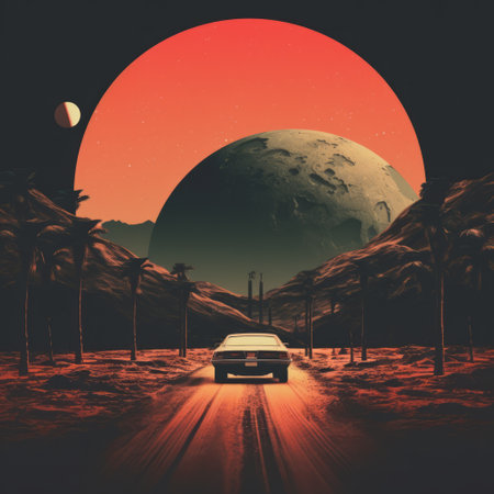 the retro poster features a modern-retro aesthetic, with a minimalist design approach. this vintage-inspired artwork combines classic elements with a contemporary twist, creating a stylish and timeless look. retro fonts and vibrant colors contribute to the overall nostalgic feel of the poster. ai generatedの素材