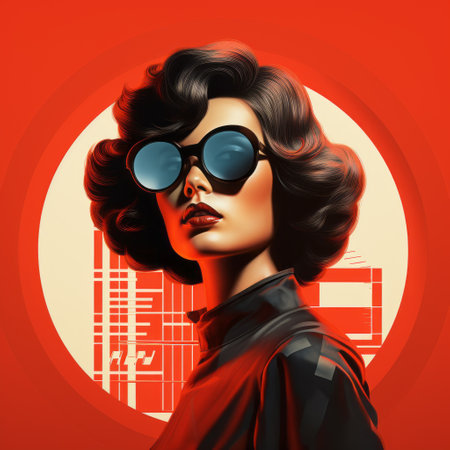 the retro poster features a modern-retro aesthetic, embracing a minimalist design approach. the artwork blends vintage elements with a contemporary twist, creating a visually appealing composition. the poster exudes a nostalgic charm while maintaining a sleek and clean look, making it a perfect blend of old and new. ai generatedの素材