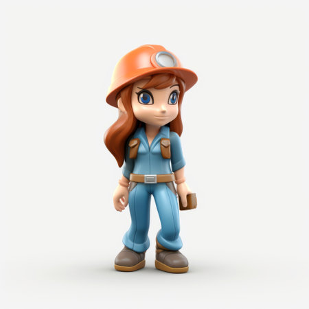 the female 3d icon in cartoon style is made of smooth and shiny clay material, portraying a nintendo character. this full-body rendering is showcased in an isometric view with a spotlight effect, ensuring the best detail. presented in high resolution and hd quality, the 3d model stands out on a white isolated background. ai generatedの素材