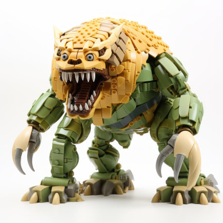 this lego legendary creature is a fascinating representation of mythical beings, beautifully crafted with intricate details. the full-body design exhibits the creature's unique features, standing out brilliantly against the plain white background. a perfect addition to your lego collection, this legendary creature will take your imagination to new heights. ai generatedの素材