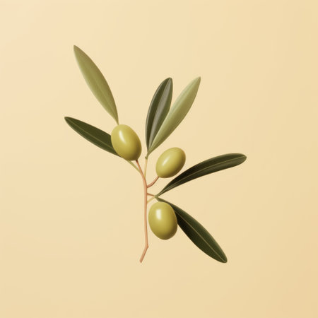 olive is showcased elegantly in a minimalist design set against a soft light yellow backdrop, accentuated with delicate pastel hues. ai generatedの素材