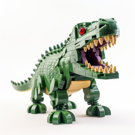 the lego legendary creature, isolated on a white background, features intricate details on its full body. this captivating toy showcases mythical charm and creative design, perfect for collectors and enthusiasts alike. ideal for imaginative play and display, the lego legendary creature is a must-have for fans of fantasy and creativity. ai generatedの素材