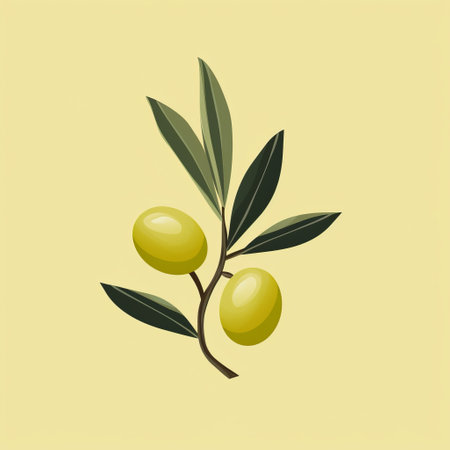 olive branch on light yellow backdrop, minimalist design with soft pastel tones. olive decoration, simple aesthetic on pale yellow. minimalist olive-themed illustration on light yellow background. olive branch in pastel colors against light yellow backdrop. olive design in soft hues on a pale yellow background. ai generatedの素材