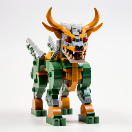 a lego legendary creature, full body, isolated on a white background. this detailed and colorful lego creation captures the essence of a mythical being. perfect for imaginative play or display. ideal for enthusiasts of lego, mythical creatures, and fantasy. ai generatedの素材