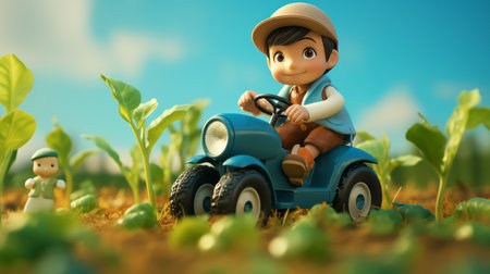 a dutch landrace pig figurine crafted with smooth rubber material, resembling studio ghibli animation style. the image features a tilt shift photography effect, ambient occlusion shading technique, set against a vibrant baby cyan background. ai generatedの素材