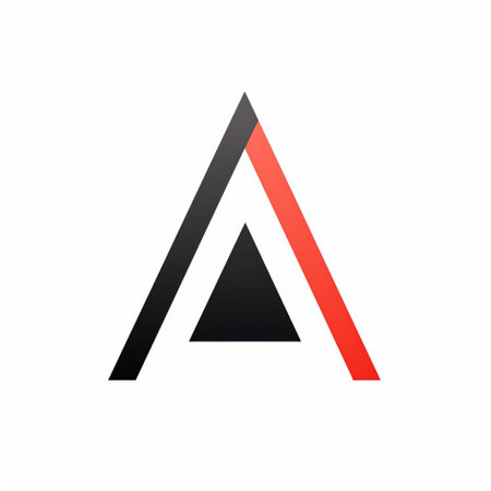 the photo features an angular and minimalist illustration of the letter "a" in black and red. the design exudes a futuristic and tech-inspired vibe with high horizon lines. the color palette includes dark white, dark gray, light black, and dark beige, creating a visually striking contrast. the illustration showcases the influence of computer-aided design (cad) in its creation. ai generatedの素材