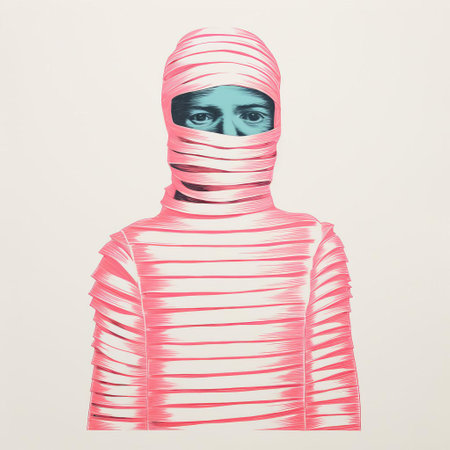 iolaus joker, a rubber sculpture in a vibrant pink uniform, showcases the influence of contemporary op art in this piece of contemporary middle eastern and north african art. with meticulous attention to anatomy, the sculpture features realistic human figures wrapped in a striking combination of pink and cyan. ai generatedの素材