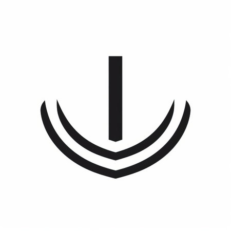 a black and white arrow logo, inspired by lively facial expressions, minimalistic landscapes, ndebele art, rounded forms, urban signage, precise nautical detail, and deeply symbolic elements, is centered in the middle of a white background. ai generatedの素材