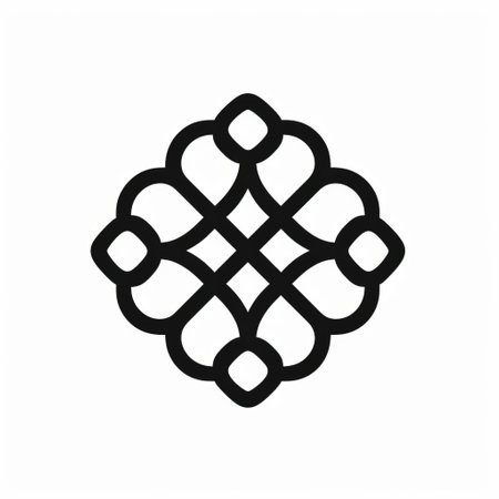 an asymmetric circular pattern in black and white, inspired by chinese iconography and the concept of infinity nets. this design incorporates elements of logos, shaped canvas, religious iconography, hurufiyya, and minimalistic aesthetics. ai generatedの素材