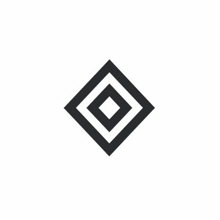 a black diamond logo vector priced at 15 credits, usd 15, showcases a minimalist geometric precision style reminiscent of joseph beuys. the design incorporates playful geometric shapes inspired by the rollei prego 90 camera, set against a white background. this germanic art-inspired logo offers a captivating birds-eye-view perspective. ai generatedの素材
