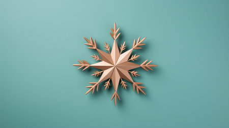 "fir branch tree topper decoration on soft, muted color palette of light pink and gold. minimalist style with shaped canvas and turquoise background. perfect for a modern and elegant holiday display.", ai generatedの素材