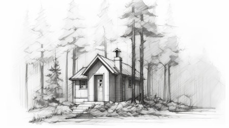 discover this luxurious tiny home, inspired by byzantine architecture, nestled in a serene forest setting. the intricate design, reminiscent of ancient structures, boasts a small beam next to it. experience the perfect blend of modern tiny living and classic style in this unique, high-end space. perfect for nature lovers seeking a touch of luxury. ai generatedの素材