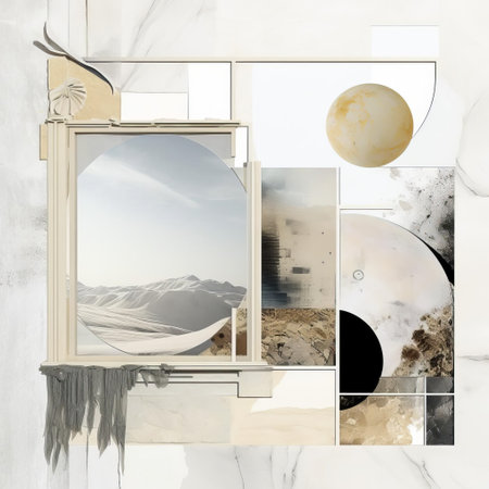 "discover a unique white-on-white cutout collage, featuring a cadre cutout and 32k textures, all set on a background of intricate, abstract patterns that follow the rules of thirds and golden ratio. this realism-infused, detailed artwork showcases the beauty of white and white just background, with a focus on enhancing every detail.", ai generatedの素材