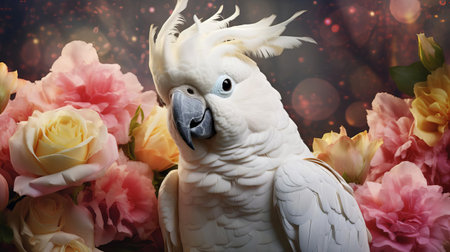 discover a stunning, photo-realistic image of a cockatoo, showcasing its radiant beauty. this exquisite creation highlights the bird's distinctive white or colorful feathers, distinctive curved beak, and expressive eyes. perfect for nature enthusiasts and bird lovers alike, this artwork captures the essence of these intelligent, captivating creatures. ideal for websites, blogs, or social media, this cockatoo image is sure to engage and inspire. ai generatedの素材