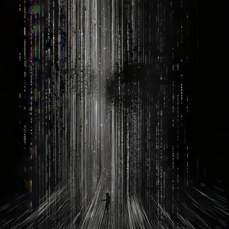 this image showcases a striking convergence of technology and cosmos, featuring a galaxy image with vertical barcode-like lines. the contrast of black and white ink on paper highlights the detailed barcode pattern, while the galaxy's swirling arms and stars remain distinct. a captivating fusion of chaos and order, this artwork invites exploration of the intersection between digital and celestial realms. ai generatedの素材