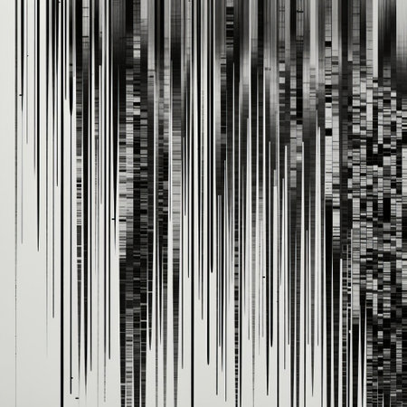 this image showcases a brocatelle pattern with striking vertical barcode-like lines, created using bold black and white ink on paper. the contrasting colors emphasize the intricate brocatelle design, while the straight lines add a modern twist. a unique blend of traditional and contemporary styles. ai generatedの素材