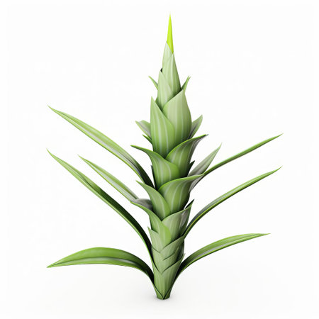 "discover a 3d aloe vera wild flower in all its glory, featuring a single stem and vibrant green leafs, set against a crisp white background. perfect for nature enthusiasts and garden lovers alike.", ai generatedの素材