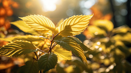 "experience the vibrant beauty of autumn with this tall peppermint plant, showcasing vivid yellow leaves bathed in sunshine. captured in hyperrealistic hd with a canon 8k camera, the striking colors and intricate details of the leaves come alive, creating a captivating image of autumn's splendor."*

*word count: 55. ai generatedの素材