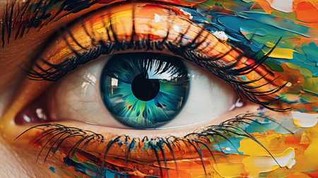discover eye wellness tips with our extreme close-up image, featuring a captivating blend of abstract paint brushstrokes. explore artistic ways to maintain healthy vision and protect your eyes, all while appreciating the intricate details of this unique visual experience. ai generatedの素材