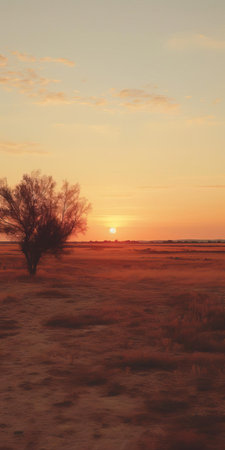"experience the heatwave scenery in all its glory with this stunning photograph, captured through a 35mm lens. the warm evening glow, expertly rendered in a photorealistic style, transports you straight to the scene. shot on kodak film4k, this image encapsulates the essence of a summer's evening, making it a perfect addition to any collection.", ai generatedの素材