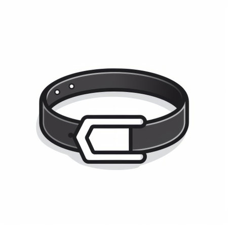 a black and white vector illustration design icon featuring a minimalist style belt concept. this unique design incorporates elements of animated gifs, dystopian cartoons, and the zeiss milvus 25mm f14 ze lens. with an open form and a touch of mcdonaldpunk inspiration, this illustration captures a distinct and captivating aesthetic. ai generatedの素材