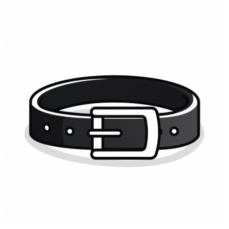 a flat-style belt for logo design, inspired by andy singer's artwork. this modern jewelry piece features empty space and a poodlepunk aesthetic. the frontal perspective captures the belt's design, while the matte photo finish adds a contemporary touch. perfect for adding a unique and edgy element to any logo or design project. ai generatedの素材