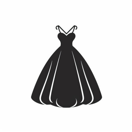 a fashion design template featuring a stunning black ball gown paired with a vibrant red clutch. the design showcases a modern style with flat colors, a logo, and a light black and white theme. inspired by fairy tales, this template emphasizes negative space. created by alena aenami, this design is available under the creative commons attribution license. ai generatedの素材