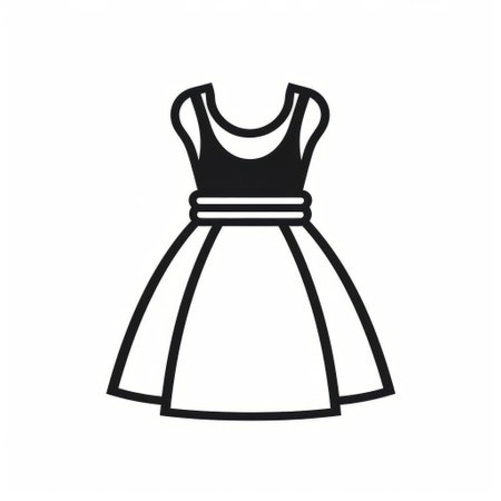 a fashion dress logo vector illustration design inspired by the style of monochrome simplicity. the design incorporates elements of iconographic symbolism and elegant aesthetics, reminiscent of artists like gabriele mnter and lucy glendinning. the minimalistic composition stands out against a clean white background. ai generatedの素材