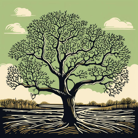 a minimalist linocut-style artwork of alders, featuring a single, continuous line and emphasizing negative space. the design captures the essence of the alders through simple shapes, showcasing their form and character with minimal detail. the artwork strikes a balance between simplicity and boldness, with the alders standing out against the negative space, showcasing the power and elegance of this minimalist linocut art. ai generatedの素材