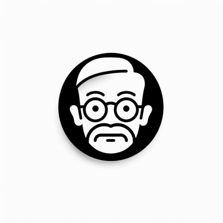 an older individual icon, depicted in a thin black outline, stands out against a white background. this minimalist design, with its whimsical and clean lines, exudes elegance and versatility. winner of a black and white line work contest, this stylish icon is simple yet captivating. ai generatedの素材