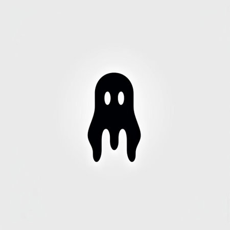 halloween icon featuring a free vector logo design with a ghosting effect. inspired by the artistic style of jeremy geddes, this minimalistic concept is captured in a light black and white color scheme. shot on 70mm film, this design draws inspiration from artists such as adafruit and victor brauner. ai generatedの素材