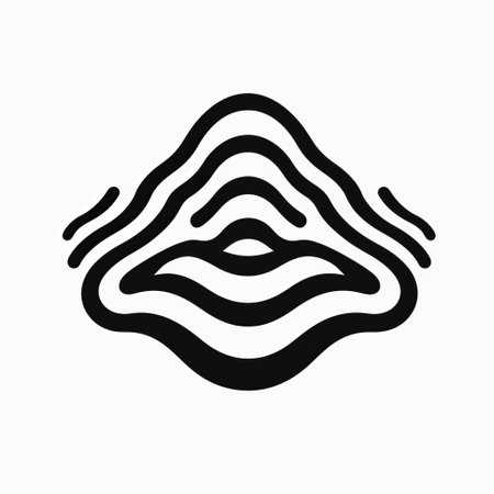 a line drawing of a wave with curves, resembling distinctive noses, is depicted on a white background. this artwork is inspired by the logo of black mountain college, featuring organic formations, stripes, and shapes. the drawing showcases expressive facial features and wavy resin sheets, creating a visually captivating composition. ai generatedの素材
