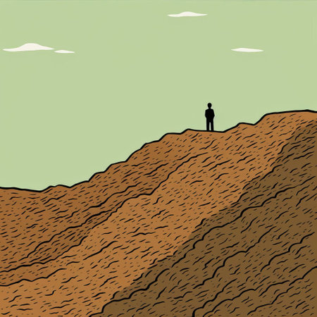 a picturesque hill captured in a vibrant and whimsical style by the talented artist jean jullien. this captivating artwork showcases the beauty of nature, with its rolling slopes and lush greenery. the hill painting by jean jullien is a delightful blend of colors and shapes, evoking a sense of tranquility and joy. ai generatedの素材