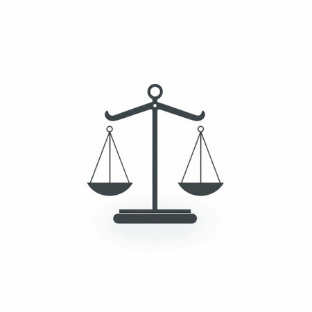 weighing scales vector icon with a monochromatic graphic design style. the iconic civil rights imagery is enhanced by contrasting shadows and minimalistic compositions. this associated press photo captures the essence of grey academia and balanced symmetry. ai generatedの素材