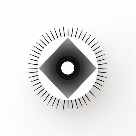 eye logo: a square silhouette of an eye on a white background, featuring a vector illustration. the design combines organic forms with geometric shapes, creating a visually striking composition. the color palette includes dark white and light black, adding depth to the image. this logo draws inspiration from the bauhaus movement and incorporates elements from kodak vision3 film. it evokes a sense of minimalistic metalの素材