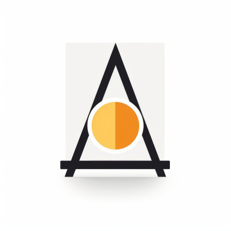 the letter logo "a" features a minimalist sculpture-inspired design with a yellow circle and orange triangle on top. influenced by classical academic painting and minimalistic japanese aesthetics, this logo showcases a unique framing and composition. the use of light, white, and black colors adds to its simple yet elegant composition. ai generatedの素材