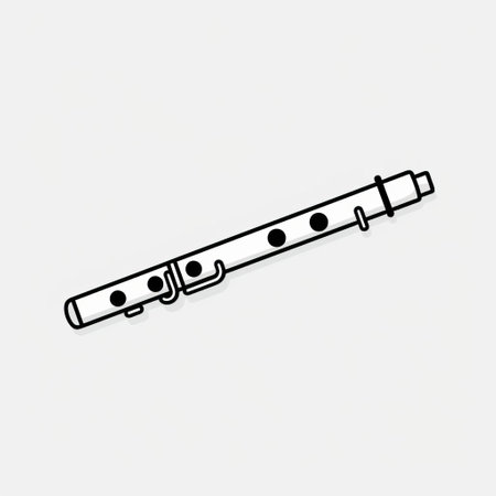 a coloring page for kids with a flute drawing a line. this lineal icon is in black and white, featuring a minimalistic and simplistic design. it is a vector illustration created by flaticon and can be found on dribbble, behance hd, adobe xd, sketch, and is related to ux, ui, and ux/ui design. ai generatedの素材