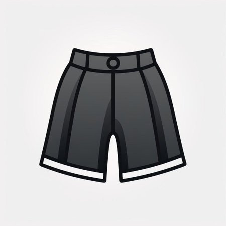 a black long short short icon fashion and fashion icon vector illustration, in the style of extruded design. it features a flat design with limited shading, created by andreas levers. the illustration showcases a rim light effect, with a color palette of light maroon and dark gray. the clean-lined and detailed design is accurate and precise. ai generatedの素材