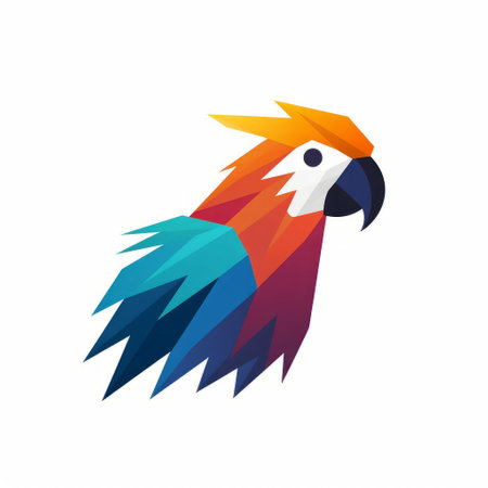 a parrot icon featuring a minimalistic pattern on a white background. this eye-catching design showcases the beauty of the parrot while maintaining a clean and simple aesthetic. perfect for adding a touch of nature to your digital projects or branding. ai generatedの素材