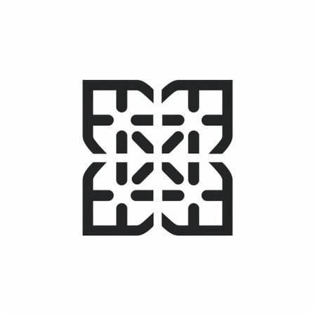 a black vector icon featuring bold patterns and typography inspired by islamic art and architecture. this intricate minimalist design incorporates triangles and squares, reminiscent of the arabesque scroll style. created by the stars art group xing xing, this minimalist imagery captures the essence of islamic art with a modern twist. perfect for those who appreciate the fusion of traditional and contemporary aesthetics. ai generatedの素材