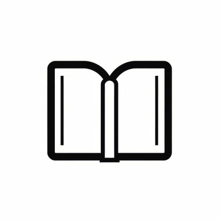 a book outline icon designed for web use, inspired by the artistic style of kji morimoto and richard serra. the icon features illustrative storytelling elements and utilizes high contrast lighting reminiscent of brice marden's work. this commission was created using kodak professional tri-x 320 film for a unique and visually striking result. ai generatedの素材