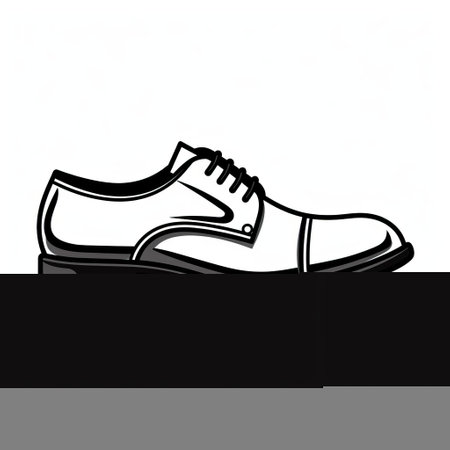 shoes icon in a simple color, reminiscent of warren buffet and wade guyton's style. the black and white imagery, inspired by alson skinner clark, exudes a commercial and dignified feel. the white shoes are depicted in elegant and poised poses. ai generatedの素材
