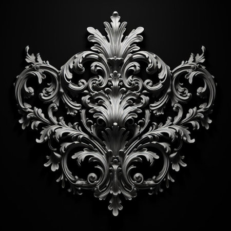 discover stunning minimal baroque art designs, featuring a striking black and white color scheme. these pieces embody the ornate style of baroque, simplified for a modern, minimalist aesthetic. perfect for adding a touch of classic elegance to any space. explore our collection today. ai generatedの素材