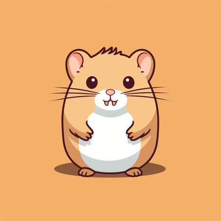 the hamster cartoon doodle features minimalistic line art, showcasing a cute and simple design. this doodle captures the essence of a hamster in a charming and straightforward manner, perfect for those who appreciate clean and uncomplicated illustrations. ai generatedの素材