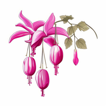 fuchsia cartoon illustration with a white background, featuring simple and thick lines. this minimalistic artwork showcases a low detail design with no shading. perfect for adding a pop of color and a playful touch to any project. keywords: fuchsia cartoon illustration, simple design, white background, thick lines, low detail, no shading. ai generatedの素材