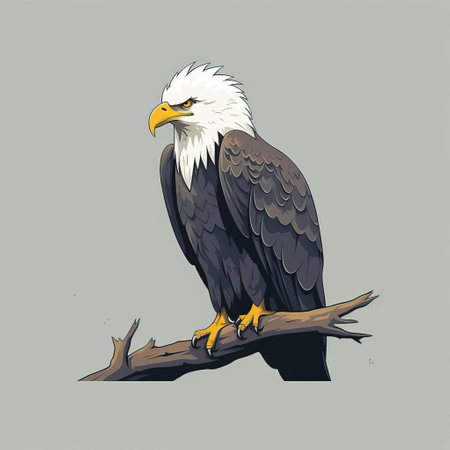 the eagle illustration, in a minimalist style reminiscent of edward gorey and oliver jeffers, stands out against a white background. this vector masterpiece is currently trending on artstation and dribbble, showcasing intricate details and a unique artistic approach. ai generatedの素材